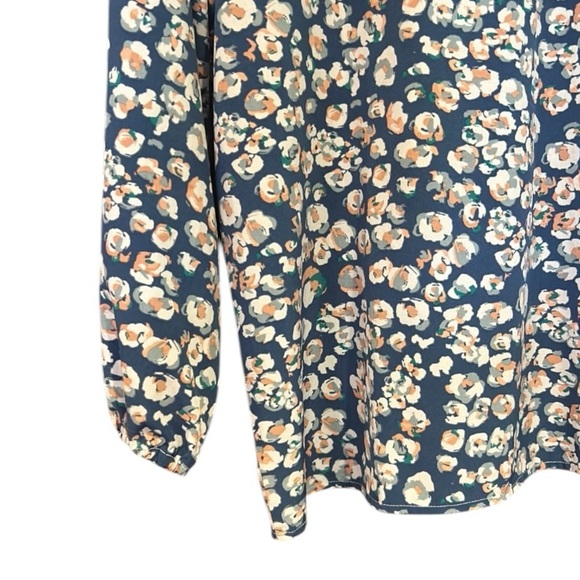 Michelle McDowell Floral Ruffle Neck Long Sleeve Top Size Medium - Picture 6 of 13